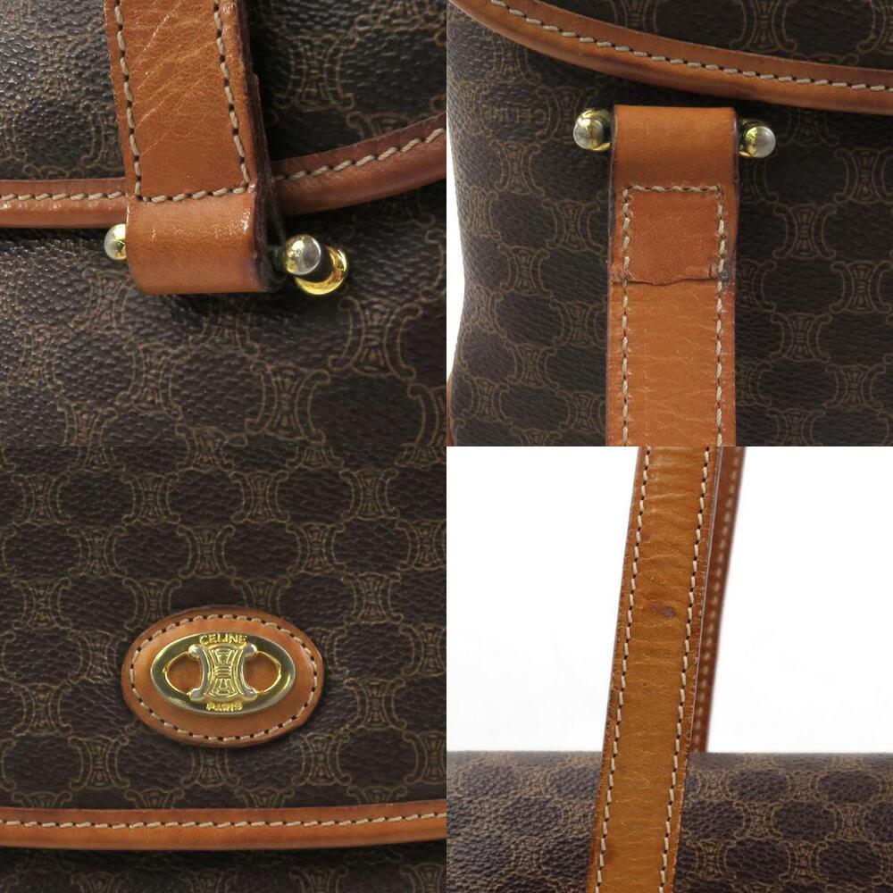 Celine Gold Handbag Brown Macadam Leather - Picture 4 of 4